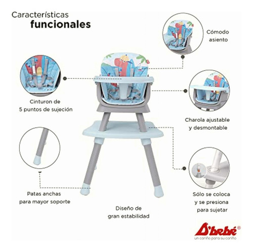 D´bebé | Silla Alta 4 En 1 Grow With Me | Silla Alta