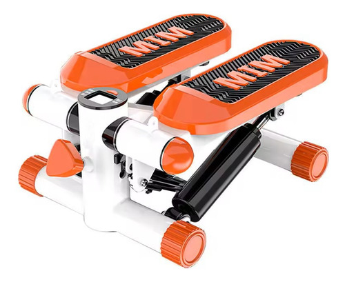 Escalador Stepper Mim Hidráulico Digital + Bandas + Alfombra Color Blanco Combinado Naranja Y Negro