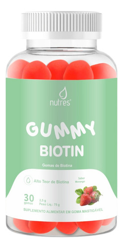 Gomas De Biotina Pele Cabelo E Unha Vitamina H Gummy Hair Sabor Morango