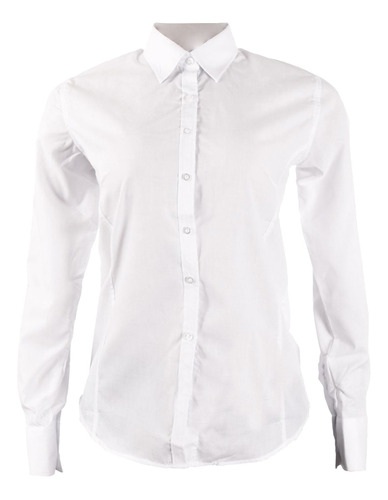 Camisa Vestir Ejecutiva Dama Blanca Manga Larga