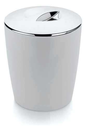 Lixeira Cromo Vitra Branco 5l Martiplast Ou