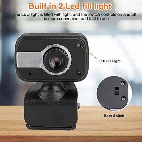 Camara Usb 12 Mp Luz Led Vision Nocturna 360 ° Microfono