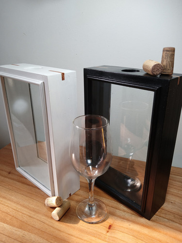 Cuadro Porta Corchos Vinos Decorativo 20x30 Cm Blanco Blanco