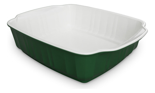 Travessa Twist 26,5x20x6,5cm 1700ml - Verde/branco