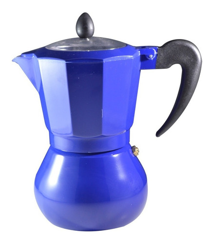 Cafetera Italiana 6 Tazas Aluminio Azul