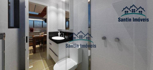 Imagem 8 de 23 de Cobertura Com Elevador, 02 Quartos, (01 Suíte ) Quintal , Lavabo, 02 Vagas Cobertas À Venda, 89 M² - Campestre - Santo André/sp - Co0731