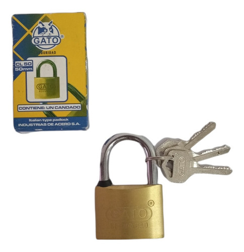 Candado Plano 50mm Gato Seguridad Ca930