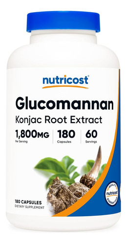 Original Nutricost Glucomanano Glucomannan 1800 Mg, 180 Cap