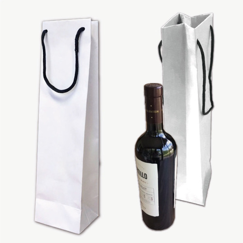 Bolsas De Papel Para 1 Botella Vino  Pack X 50 U Reforzadas