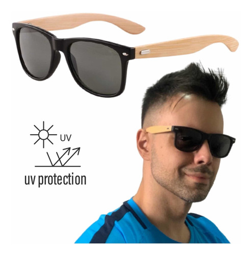 Imagem 1 de 8 de Óculos De Sol Masculino Quadrado Proteção Uv Polarizado