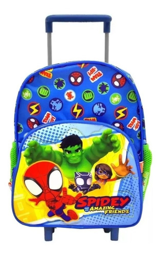 Mochila Con Carro - Spidey Y Sus Amigos - 12 Pulgadas