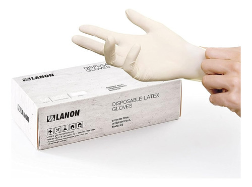 ~ Aceptable? Lanon 5 Mil Guantes Desechables De Látex, Grado