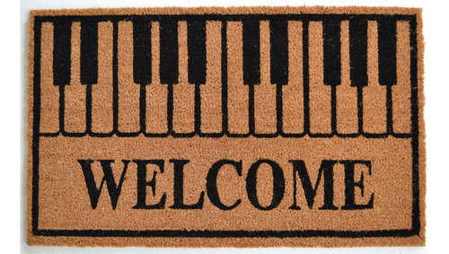 Imports Decor 577pvc Respaldado Coir Tecla Piano Bienvenida