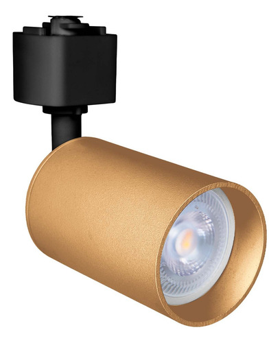 Lámpara De Riel Dirigible Led 24w 4 Spots Dorado 2 Metros