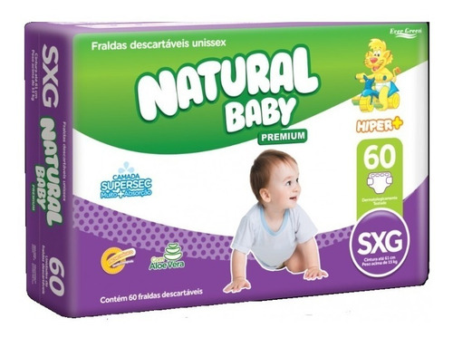 Fralda Natural Baby Tam Sxg - Pacote C/ 60 Unidades