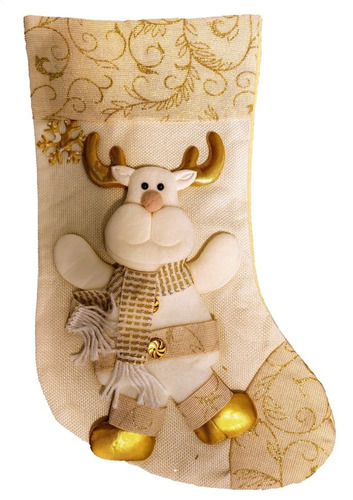 Bota Navideña Decoración Adorno Dulcero Santa Rodolfo Nieve