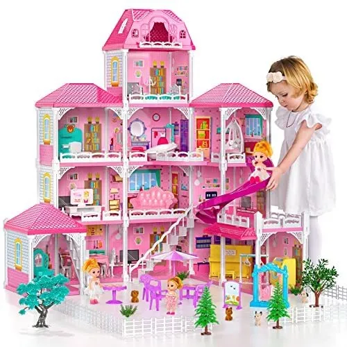 Juegos de casas de sales muñecas de 5 pisos