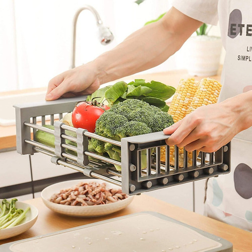 Escurridor Extensible Cocina Bacha Fruta Verdura Sheshu Home