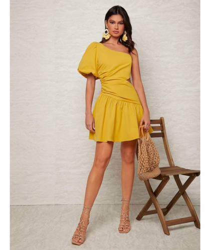 Vestido Corto Casual Formal Elegante Corte A Cut Out Juvenil