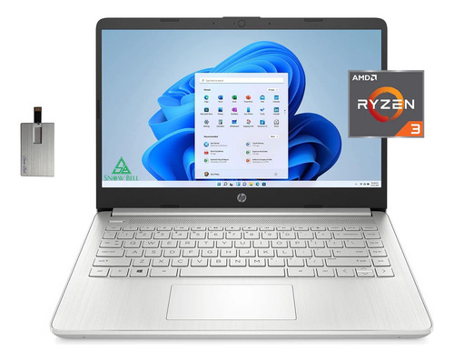Laptop Hp Fhd Ips Display, Amd Ryzen U, 4gb Ram, 128gb Ssd,