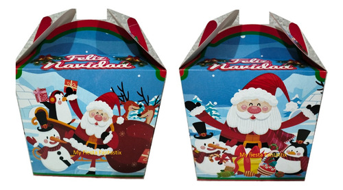 Navidad Santa Claus Pingui Set 50 Dulcero Cajitas Bolo Feliz