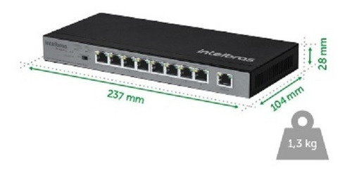 Imagem 3 de 4 de Switch 09 Portas (08 Poe) Fast Sf900 Hi-poe Intelbras