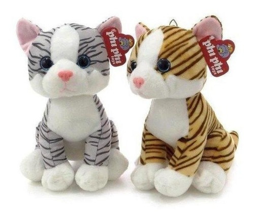 Peluche Gato Gatito Ojos Glitter Phi Phi Toys Color Beige