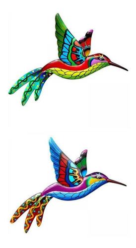 Colibrí Escultura Colorida Decoración De Pared Para