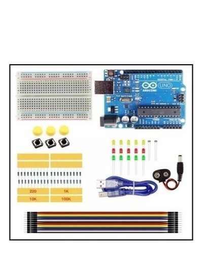 Kit Electronica Principiante + Arduino Uno R3 Con Cable Usb