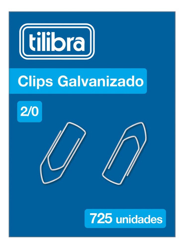 Clips 2/0 Galvanizado 725 Unidades Tilibra