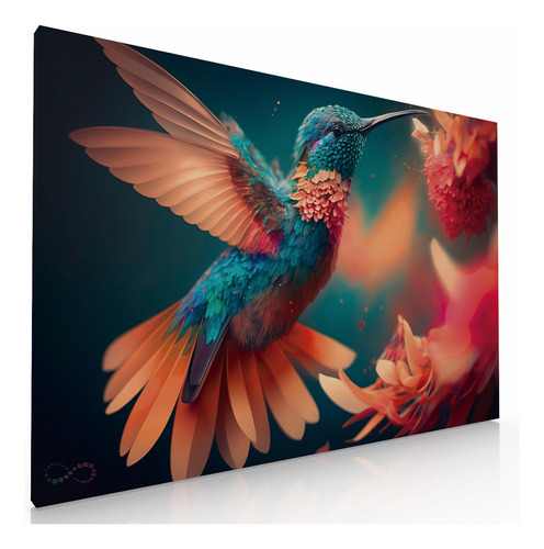 Cuadro Decorativo Moderno Sala Comedor Colibri Colorido Plus