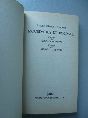 Mocedades De Bolivar - Rufino Blanco - Fombona - Monte Avila (Usado)