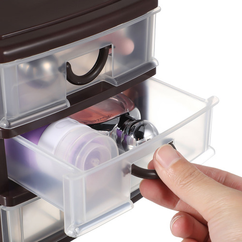 Caja De Almacenamiento Tipo Cajón Multifuncional Marrón De 3