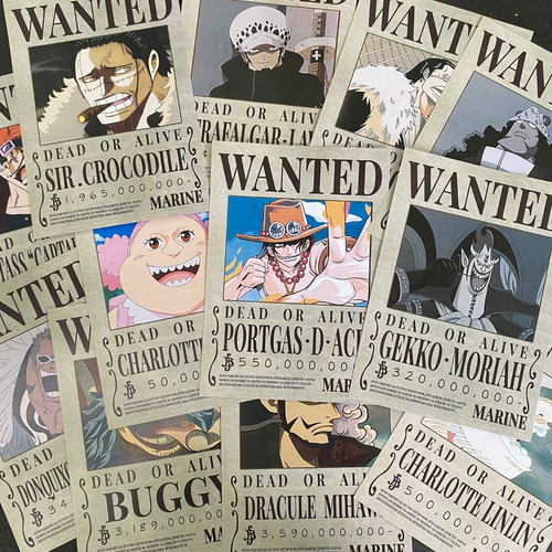 Combo A Eleccion Cartel Wanted X 10 One Piece - Animeras