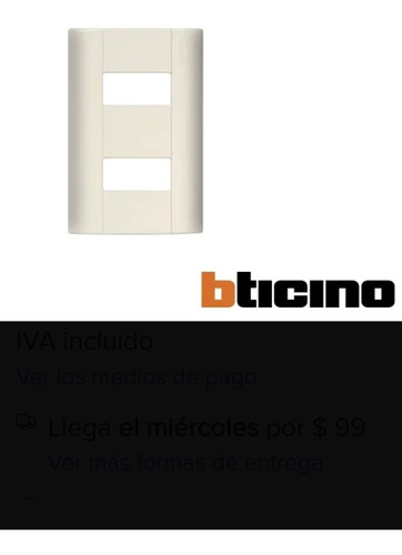 20 Placas De Resina Con Chasis 2 Mod Bticino Blanco Merida