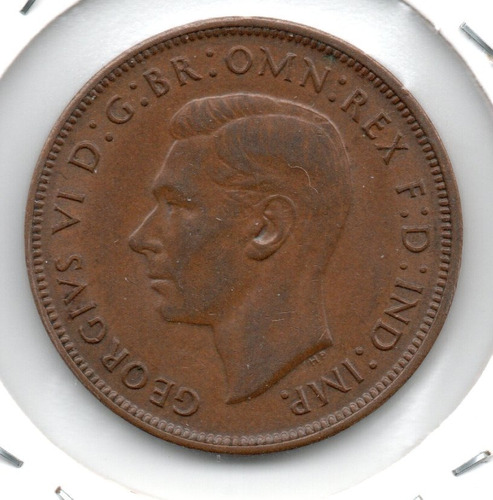 Inglaterra Gran Bretaña Moneda 1 Penny Año 1948 Km#845