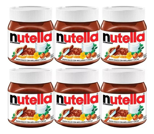 Nutella Pack 6 Potes X 350 G Pasta De Avellanas