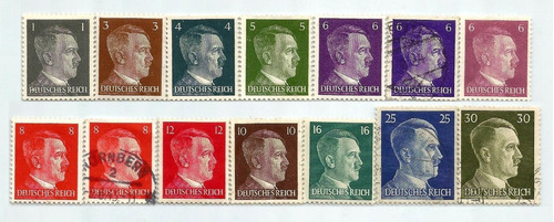 S1178 Alemanha 1941 Série Com 14 Selos Do Adolfinho