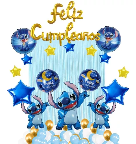 Set Globos Decoración Fiesta Feliz Cumpleaños Stitch