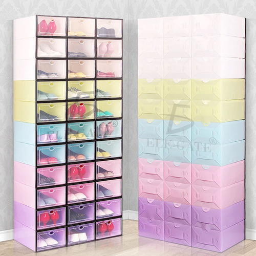 Cajas Organizadoras De Zapatos Apilables Almacenaje 6 Piezas Color Blanco Ele-Gate