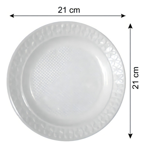 Coposul prato para refeição de plástico descartável 21cm branco 10 unidades