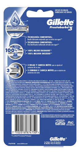 Rastrillos Gillette Prestobarba 3 Extra Suave 4 Pz