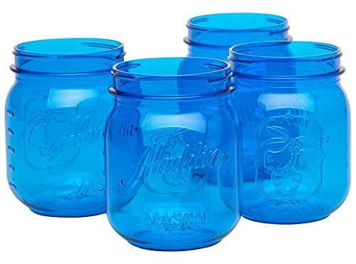 Aladdin Vasos Classic Mason De 16 Onzas, Isla Azul (paquete