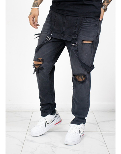 Jardinero De Jeans Hombre  Con Roturas