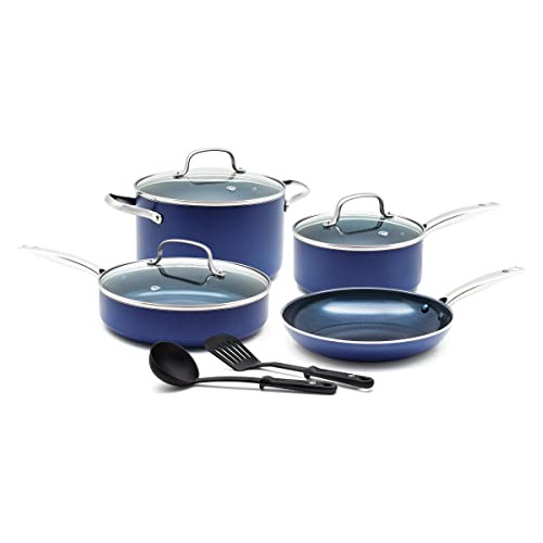 Cookware Diamond Infused Ceramic Nonstick 9 Piece Cookw...