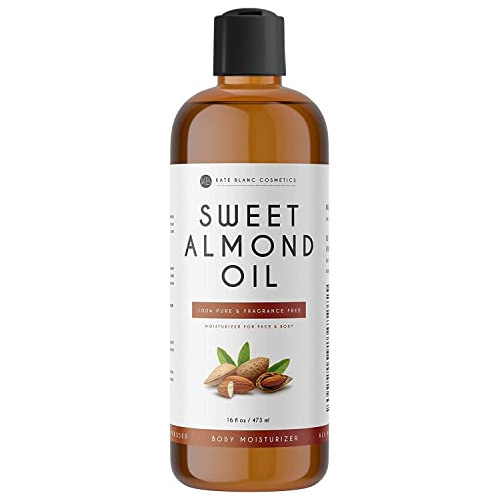 Aceite De Almendras Dulces 16 Oz Por Kate Blanc. 100% Puro, 