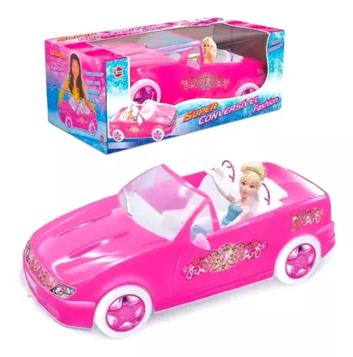 Carro Super Conversível Para Barbie Pink Grande 60 Cm Líder - R$ 238,42