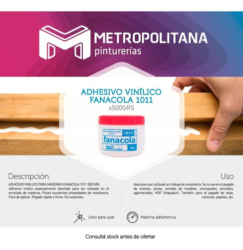Adhesivo Cola Vinilica Fanacola 1011 | 500gr