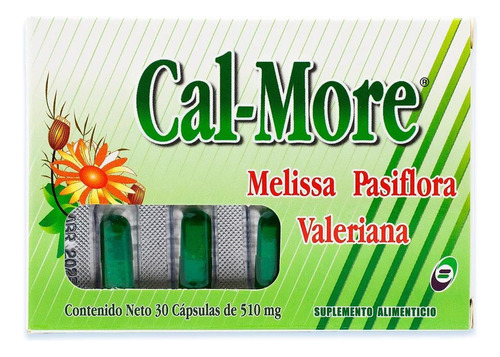 Cal - More, Melissa Pasiflora, Valeriana, 30 Capsulas De 510