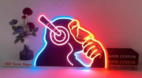 Imagen 9 de 10 de Letras Luminosas Figuras Neon Led. Texto Con Luz De Colores.